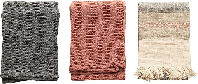 Creative Co-Op Cotton Tea, Multi Color, Set of 3 Towel, 3 | Amazon (US)