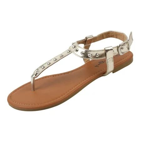 New Starbay Women's Studded Gold Gladiator Sandals Flats Size 11 | Walmart (US)