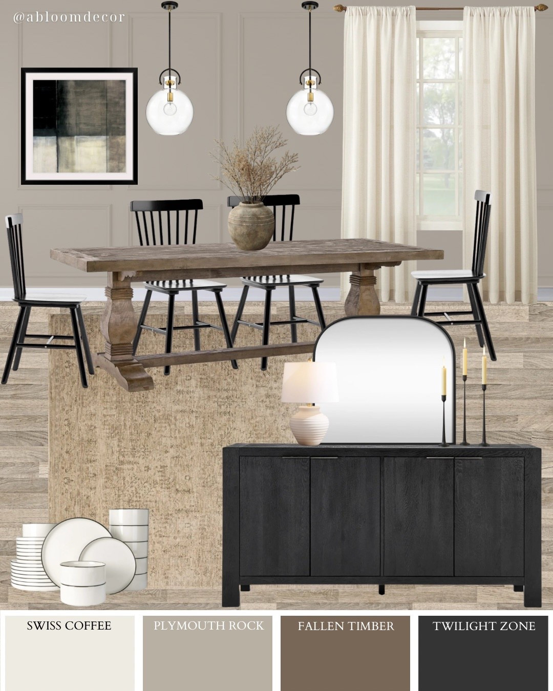 Warm Beige Black Modern Rustic Dining Room Design Inspirationn

#LTKHome