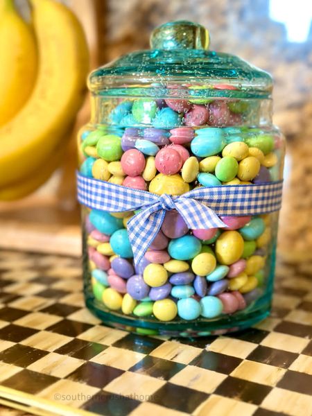 Obsessed with this simple way to display fun Easter candy or give as a gift! The jars come in a set with 3 different sizes and you can switch up the ribbon color to your liking 💕

Easter decor, Easter gift ideas, hostess gift ideas, Easter finds, simple decor, Easter candy jar 

#LTKSeasonal #LTKunder50 #LTKstyletip