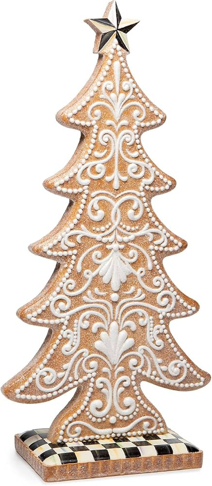 MACKENZIE-CHILDS Gingerbread Cookie Tabletop Christmas Tree, Tabletop Christmas Decoration, Large | Amazon (US)