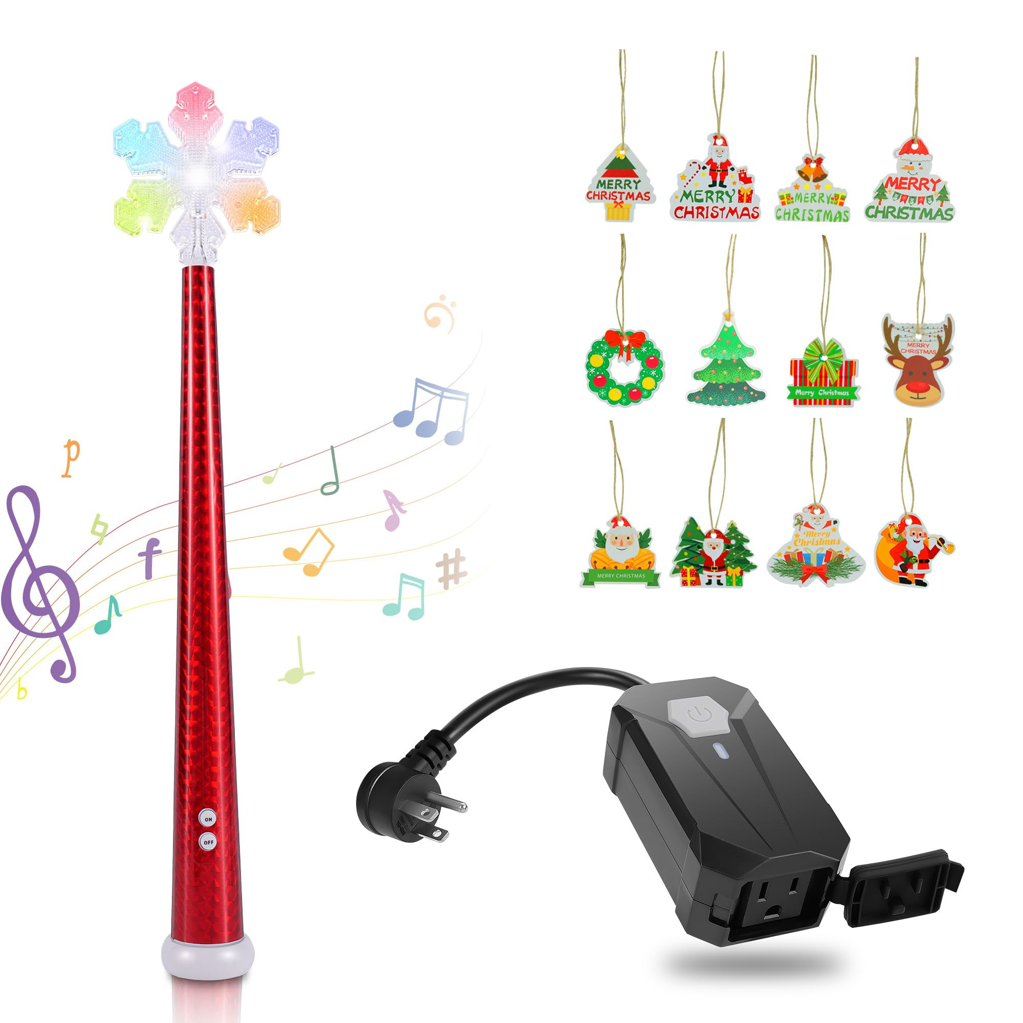 Wireless Control Outlet with Magic Wand, Wireless Remote Control Outlet for Christmas String Ligh... | Amazon (US)