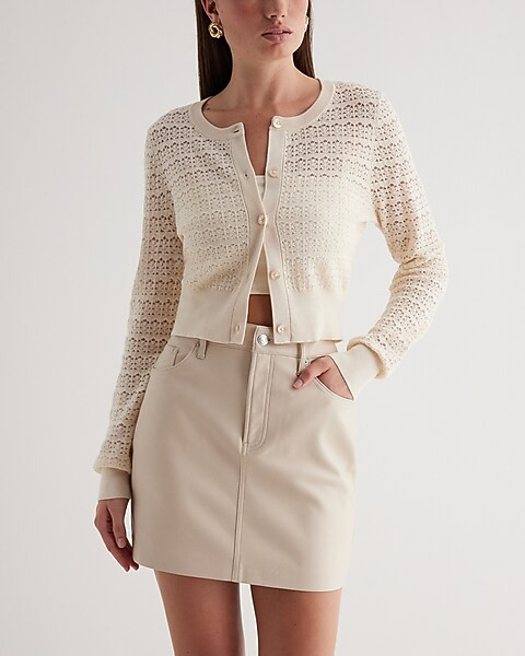 High Waisted Faux Leather Mini Skirt | Express