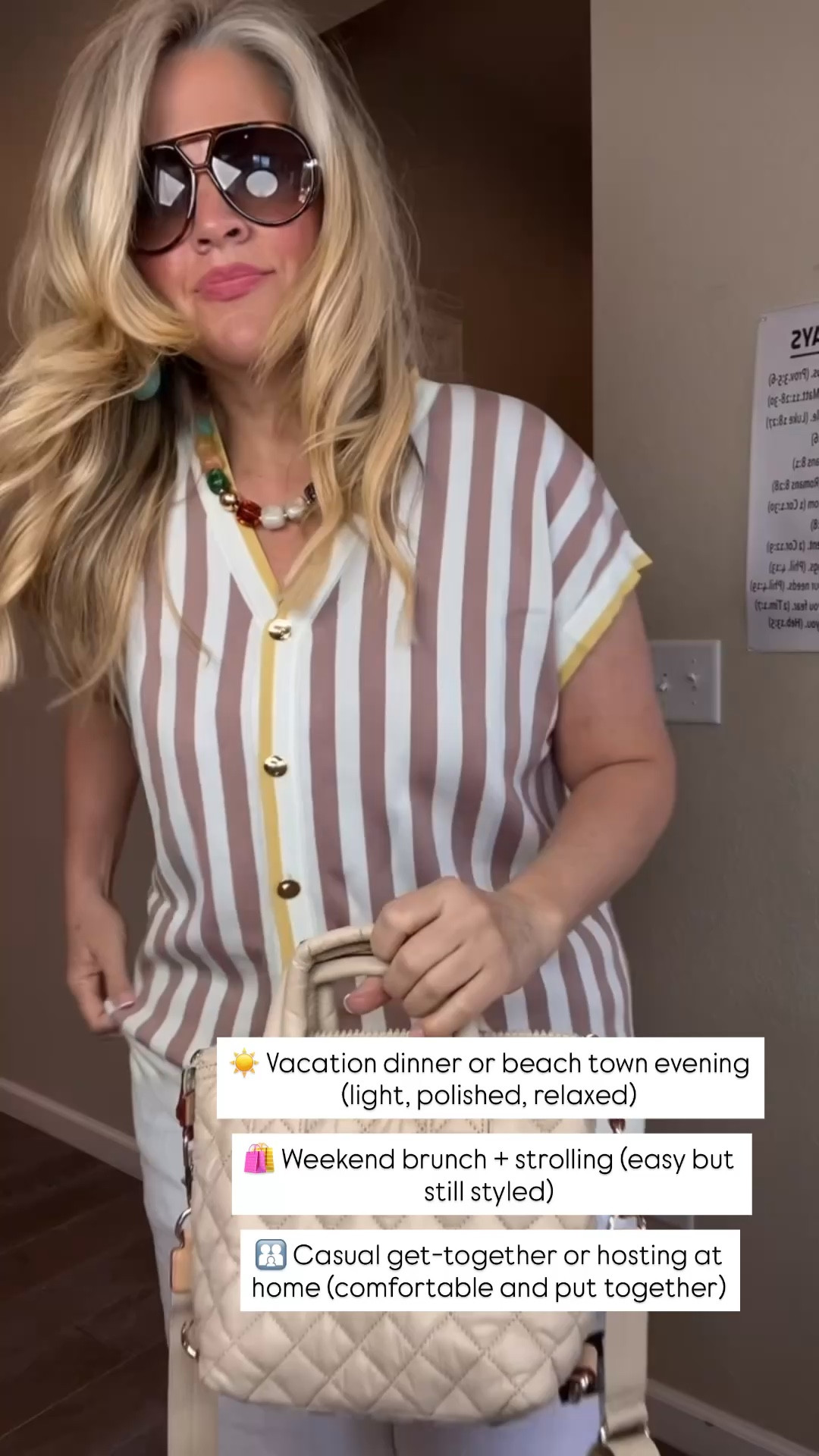 ✨Tap the bell, save and ❤️ for over 40 fashion, midlife style, midsize fashion and luxury looks for less. 


☀️ Vacation dinner or beach town evening (light, polished, relaxed)

🛍️ Weekend brunch + strolling (easy but still styled)

👩‍👩‍👧 Casual get-together or hosting at home (comfortable and put together)

⬇️Sizing information:
Large vest (size down if in between sizes.)
Large linen pants (size down if in between sizes.)

Spring looks, Midlife style for real women who want to feel confident again. Over 40 fashion and over 50 style that works with changing bodies, perimenopause shifts, and real life. Think midsize fashion, Gen X style and up, body confidence, and mom outfits that feel polished, comfortable, and elevated...because style over 45 and over 50 should feel effortless, not stressful. 



#LTKOver40 #LTKPlusSize #LTKMidsize