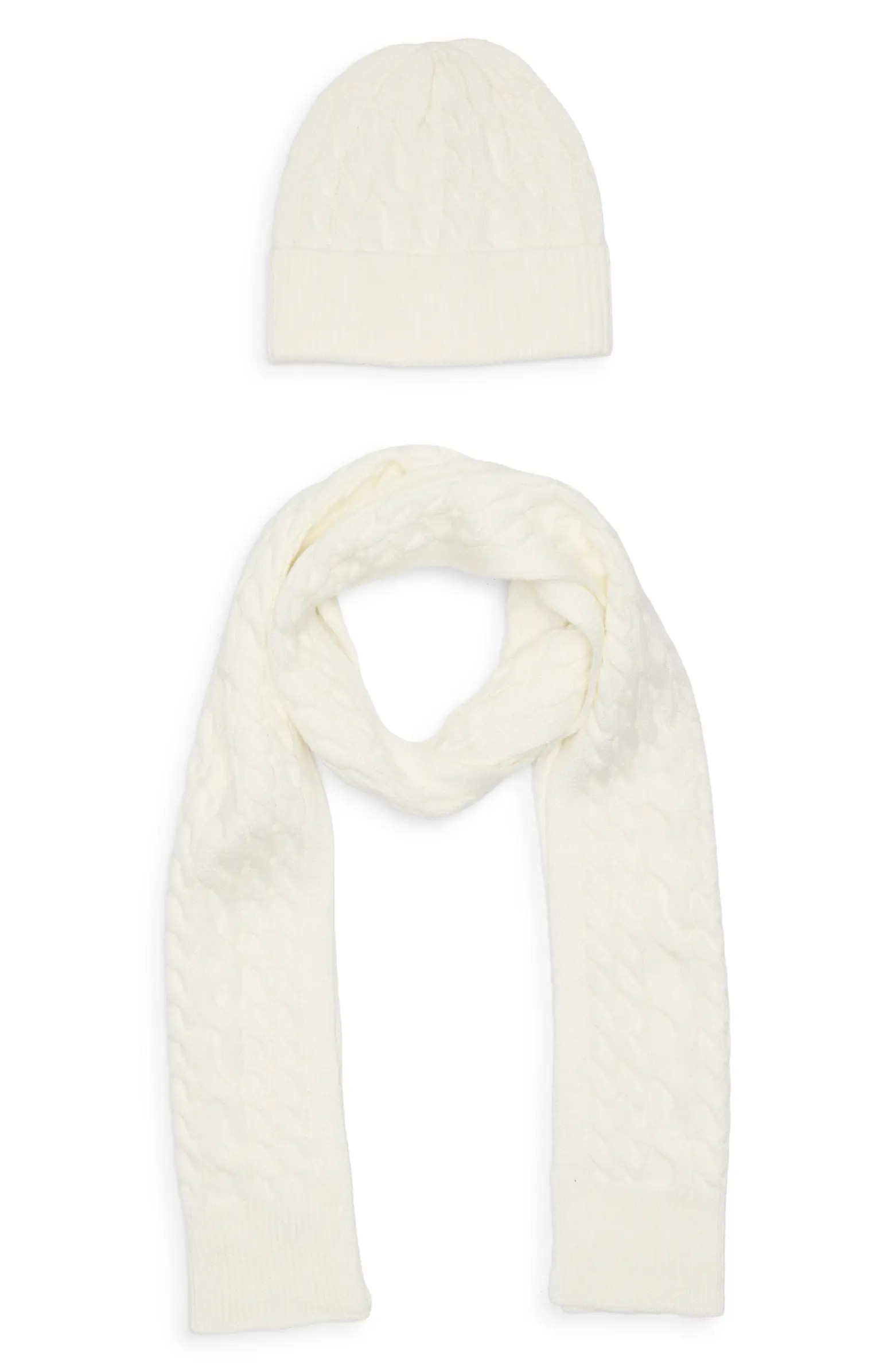 Treasure & Bond Cable Knit Scarf & Beanie Set | Nordstrom | Nordstrom