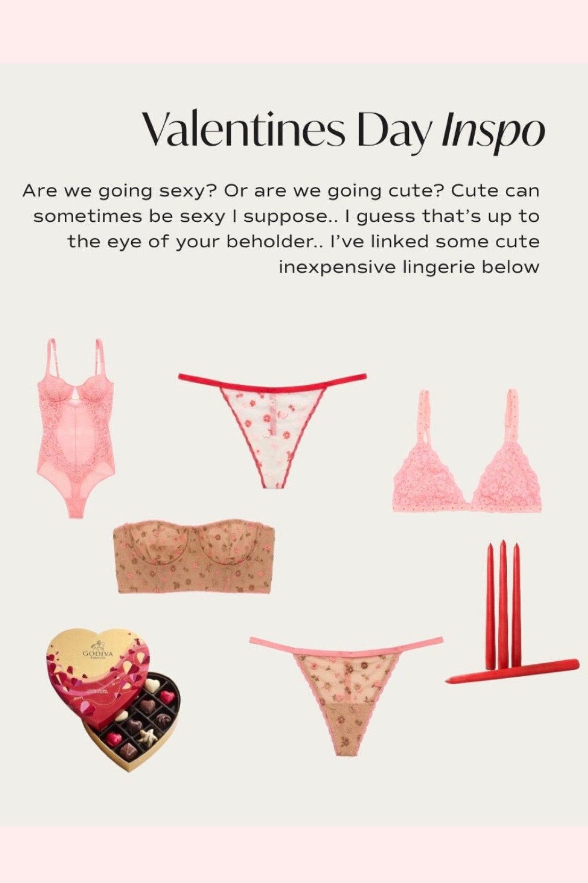 If you are in need of some Valentines Day ideas! Here is some lingerie that is not expensive ❤️

#LTKstyletip #LTKMostLoved #LTKfindsunder50
