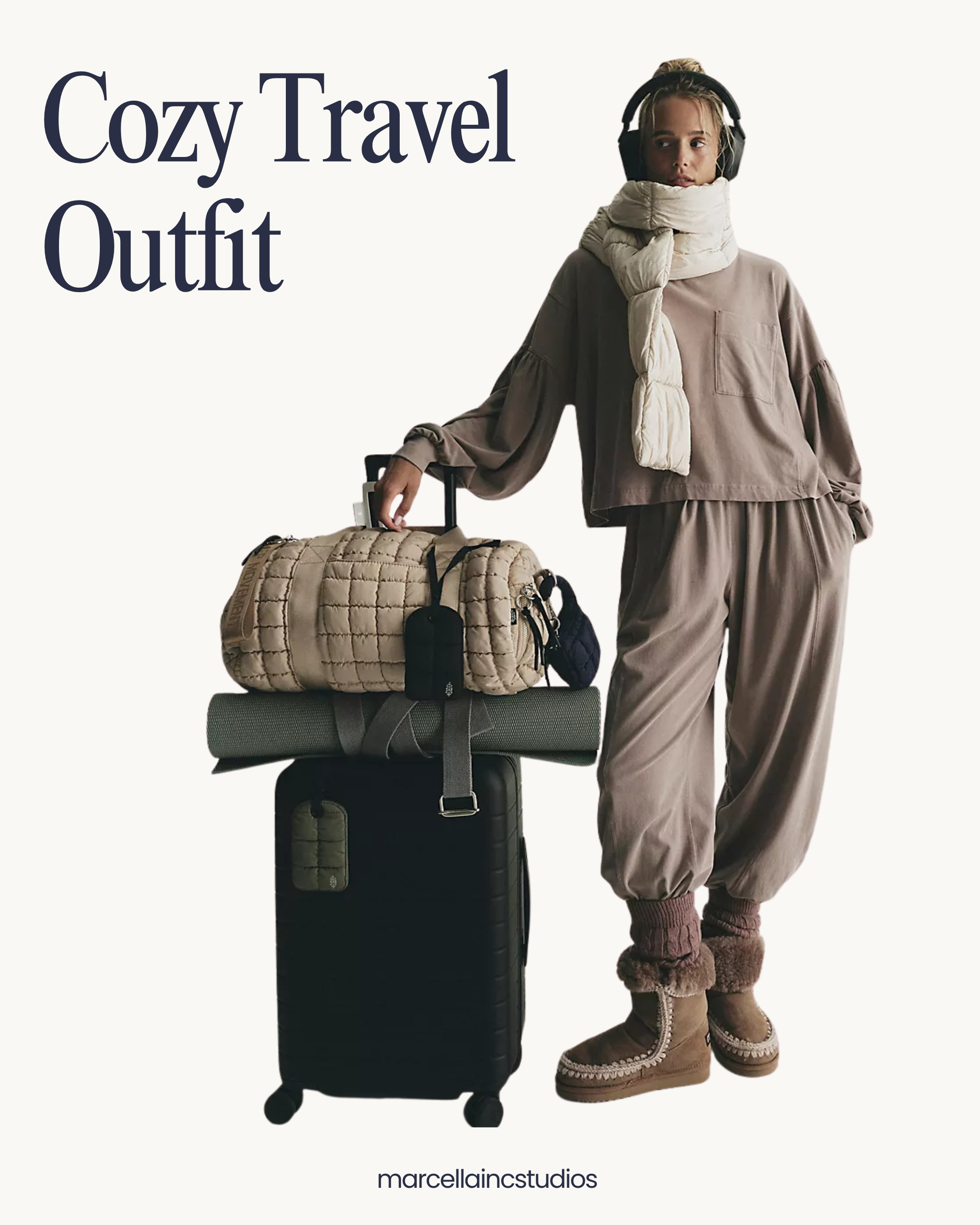 Cute, comfy, cozy travel outfit by Free People. 

 #traveloutfit #airportoutfit #freepeople #LTKootd #LTKTravel