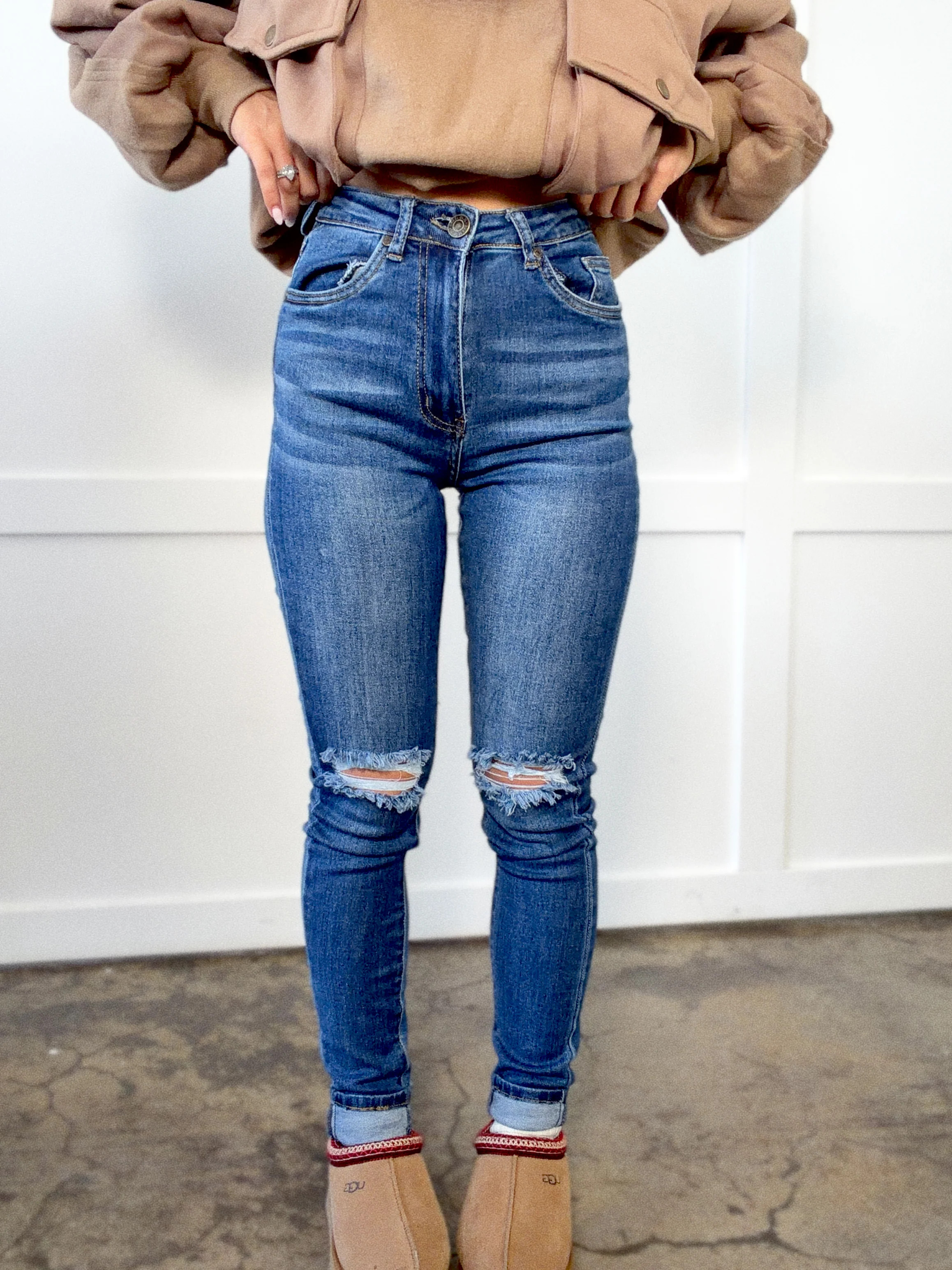 Kimber Distressed Skinny Jeans | Willow Boutique