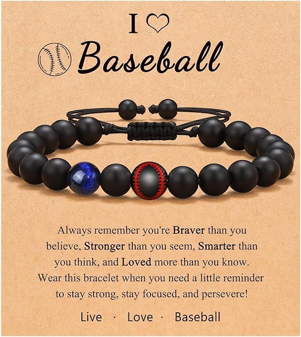 UNGENT THEM Gifts for Teen Boys, Baseball Basketball Soccer Football Bracelet Gifts for Boys, Bir... | Amazon (US)
