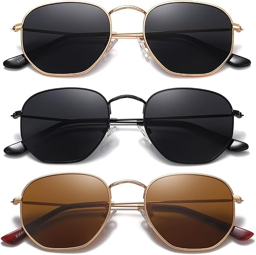 MEETSUN Polarized Hexagon Sunglasses for Women Men Polygon Square Sun Glasses UV400 Protection Me... | Amazon (US)