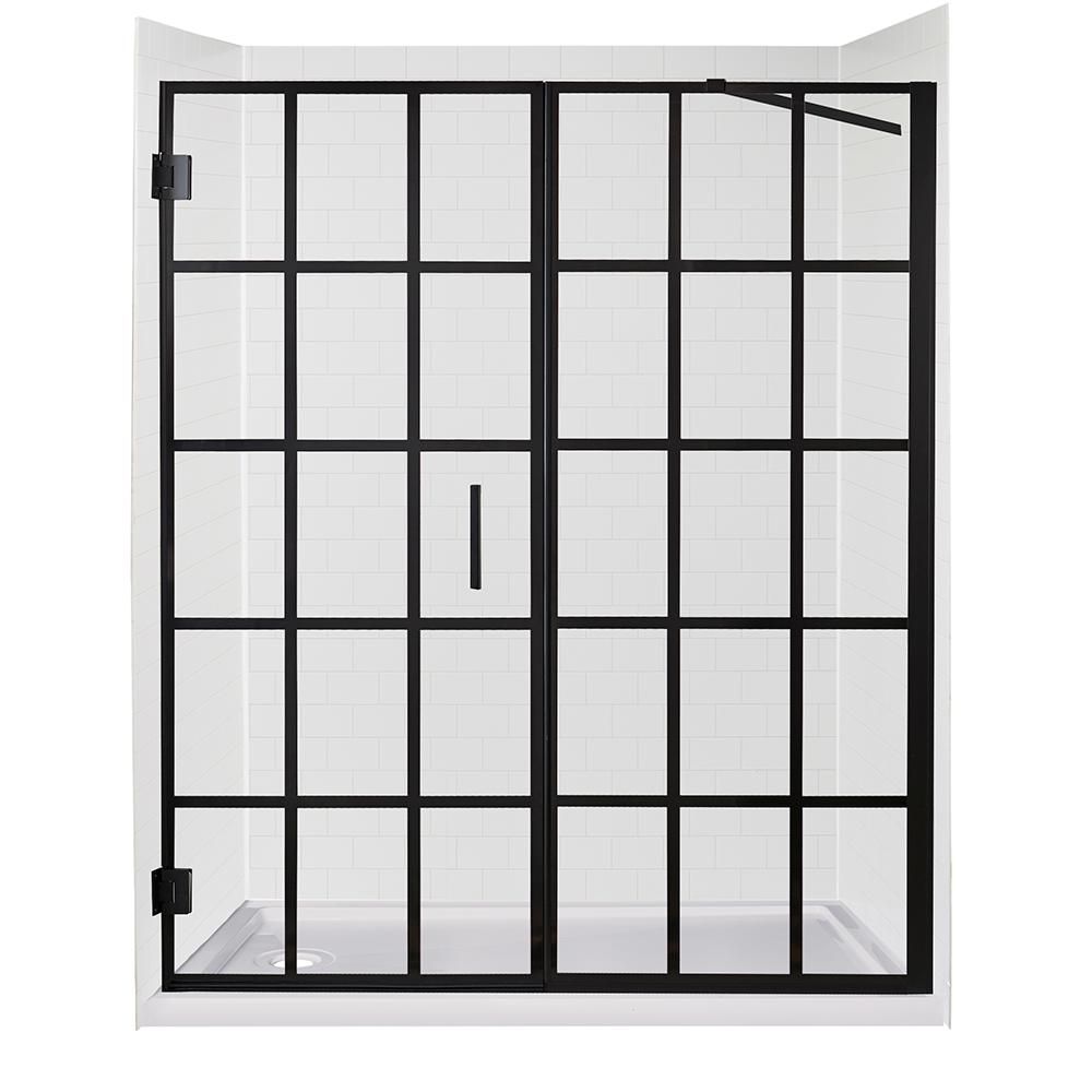 Foremost Marina Door and Panel 60 in. W x 30 in. D x 787 in. H Left Drain Alcove Shower in White ... | The Home Depot