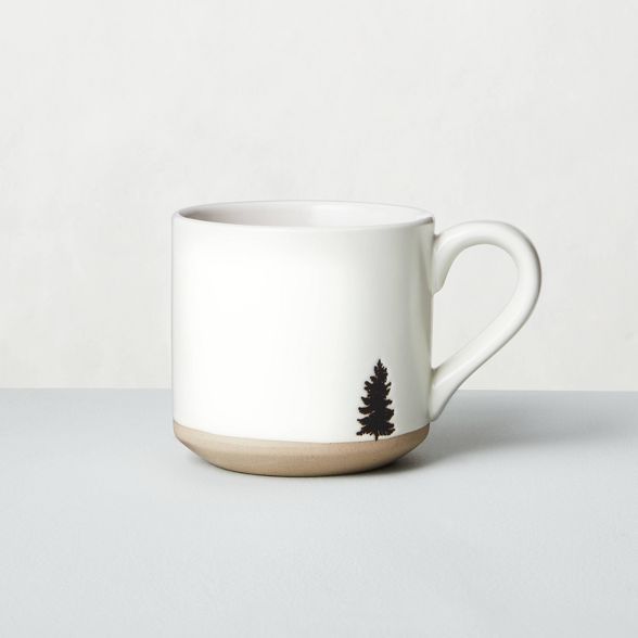 Embossed Black Tree Stoneware Mug White - Hearth & Hand™ with Magnolia | Target