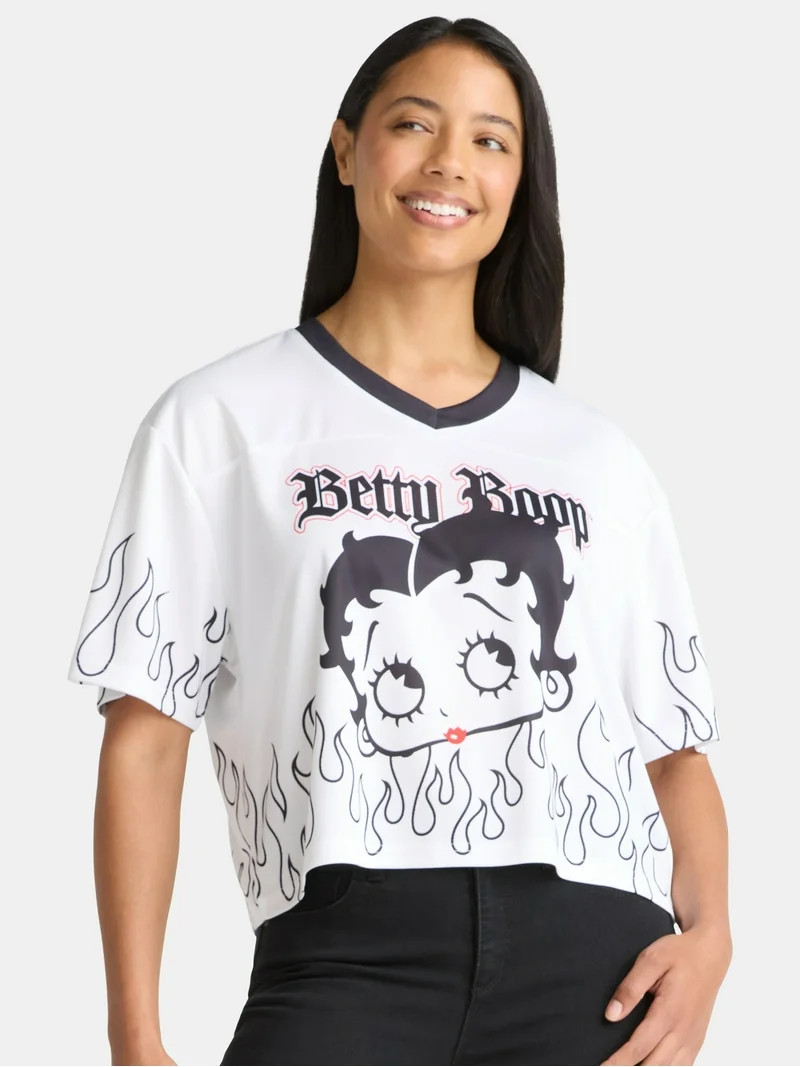 Betty Boop Women’s Graphic Football Skimmer Jersey, Sizes XXS-2XL | Walmart (US)