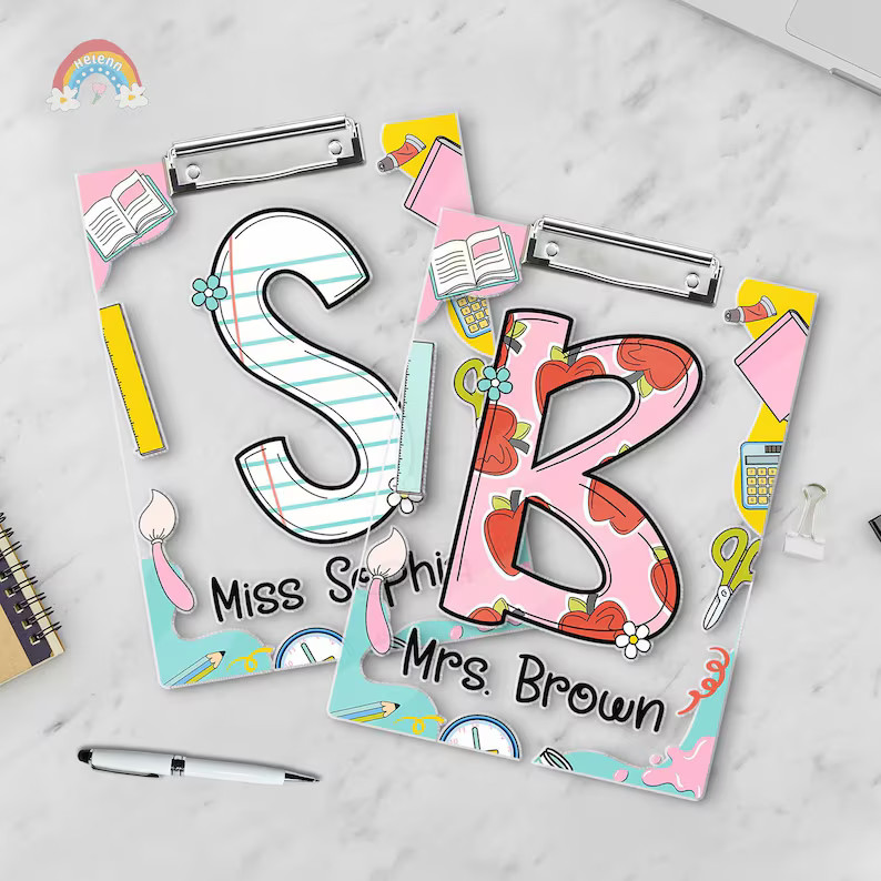 Custom Teacher Clipboard, Custom Acrylic Clipboard for Teacher, Personalized Teacher Gift, Back t... | Etsy (US)
