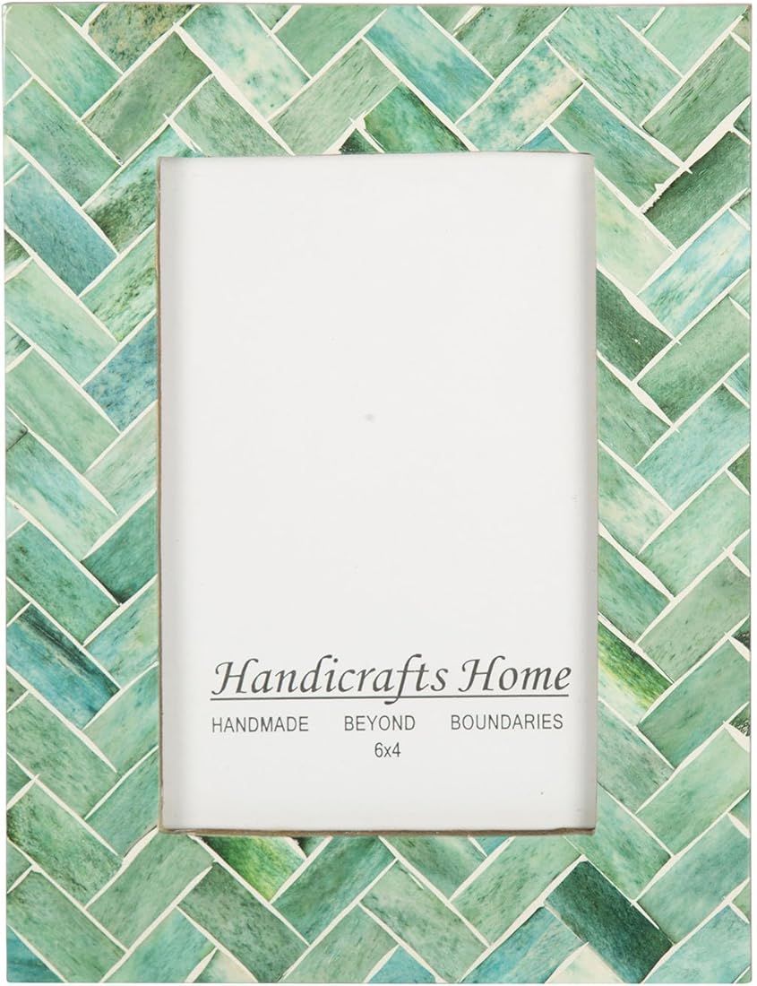 Handicrafts Home Nature's Green Bone Picture Frames Chic Photo Frame Handmade Vintage – 4x6 inc... | Amazon (US)