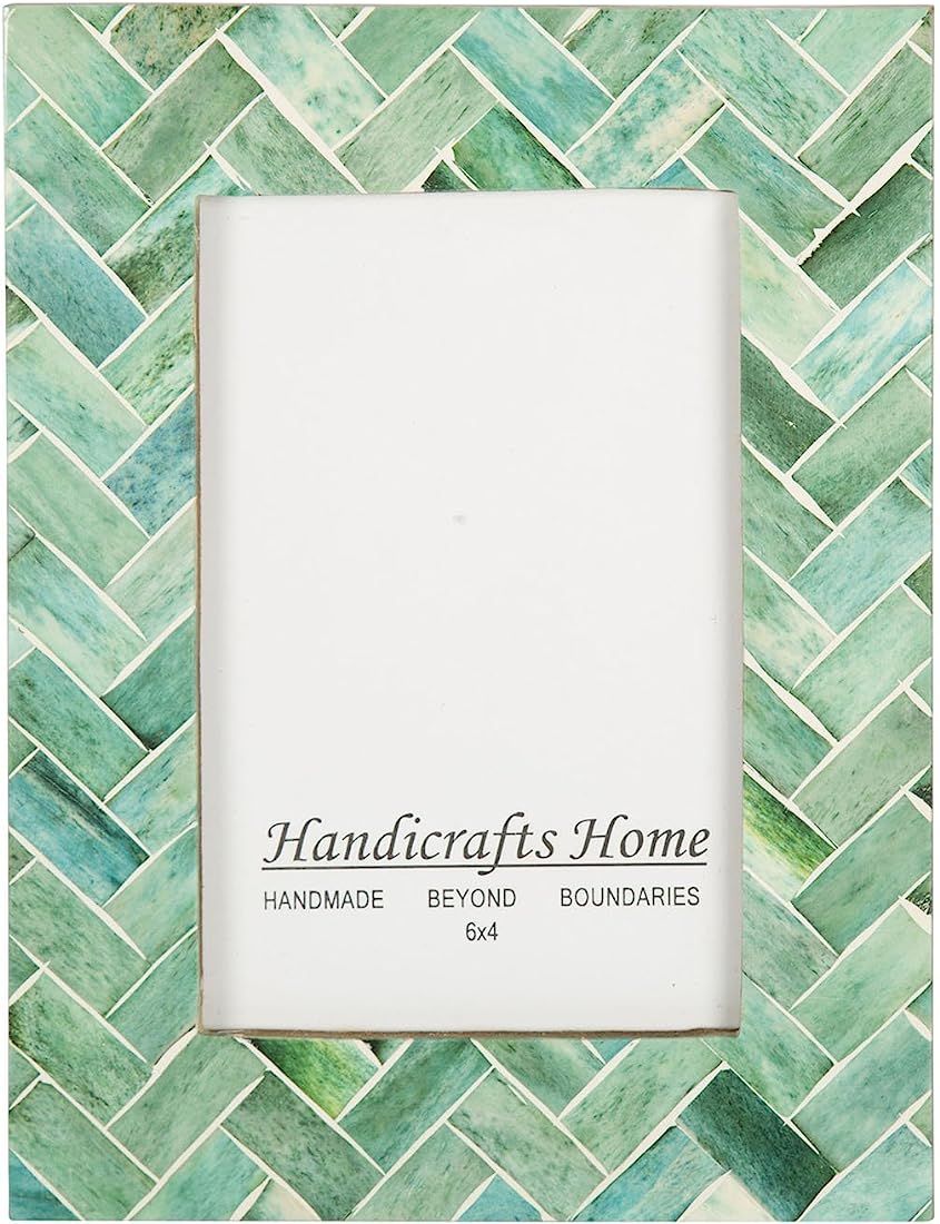 Handicrafts Home Nature's Green Bone Picture Frames Chic Photo Frame Handmade Vintage – 4x6 inc... | Amazon (US)
