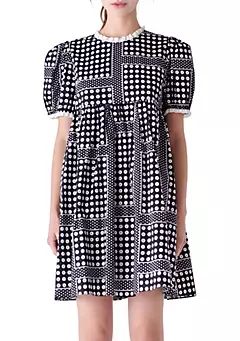Printed Puff Sleeve Babydoll Mini Dress | Belk