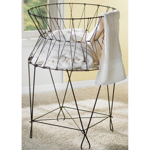 Vintage Collapsible Wire Laundry Basket Hamper | Bed Bath & Beyond