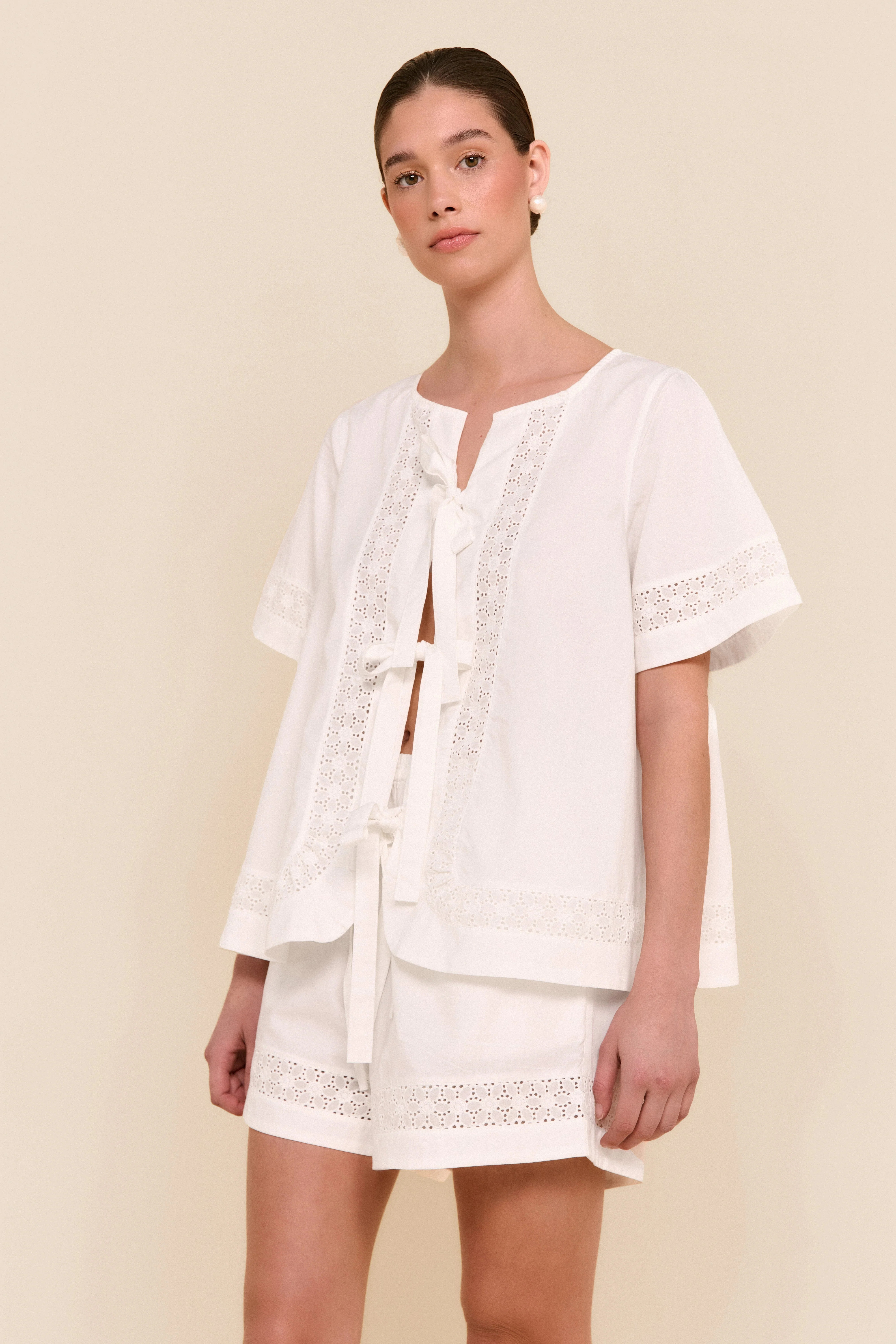 Giselle Lounge Set - Cotton Modal - Off White | Piyama US