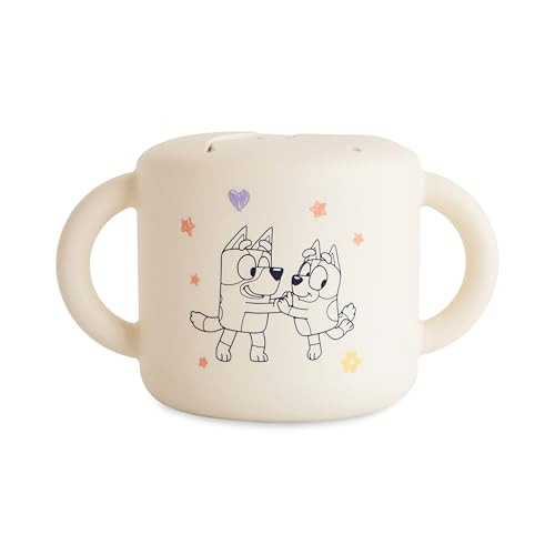 mushie x Bluey Silicone Snack Cup | Spill Proof Food Container for Toddler and Baby (Bluey Ivory) | Amazon (US)