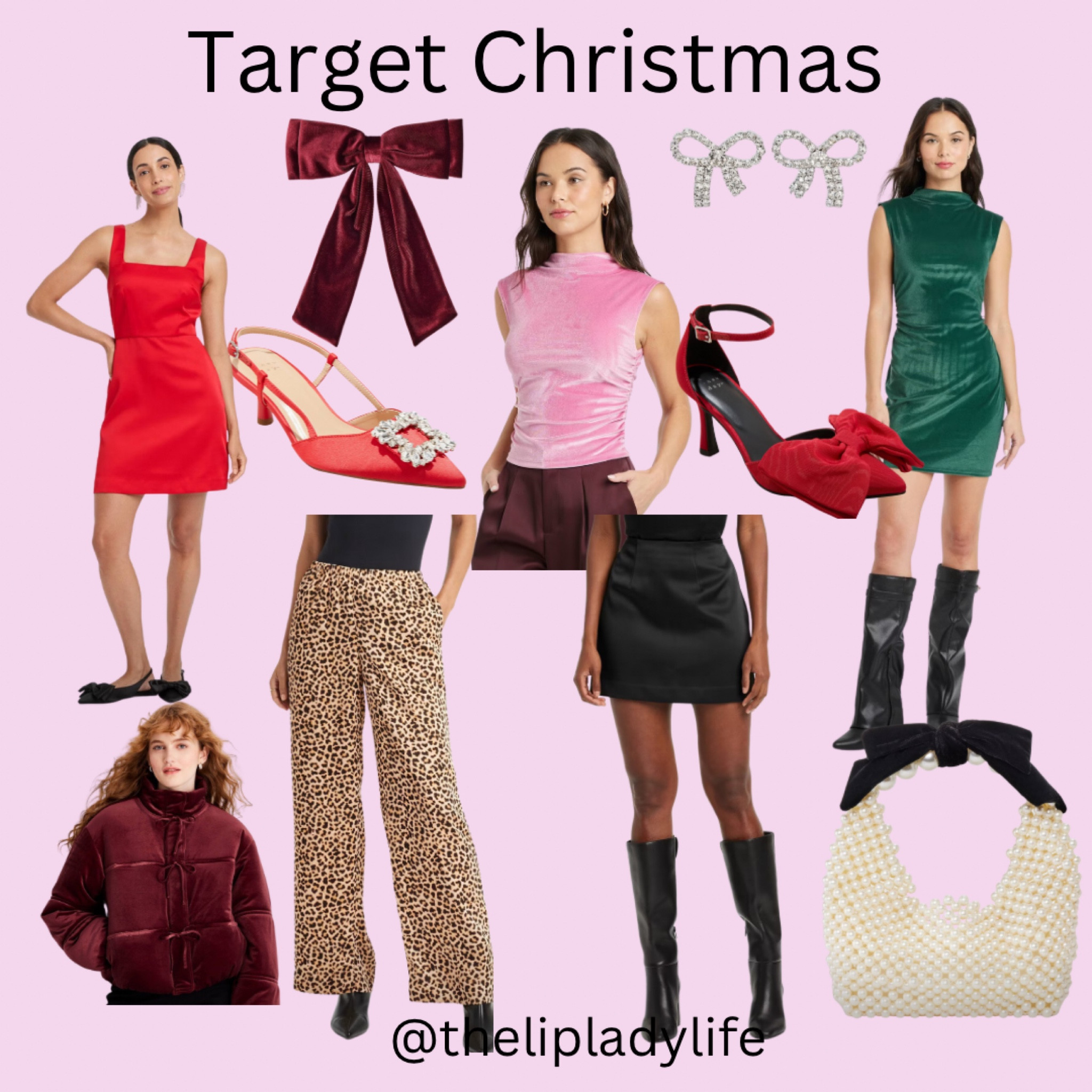 Christmas outfits and accessories at target! #target #targetfashion #targetstyle #targetchristmas #christmasparty #christmasdate #leopard #velvetdress #bow #reddress 

#LTKParties #LTKFindsUnder50 #LTKOver40