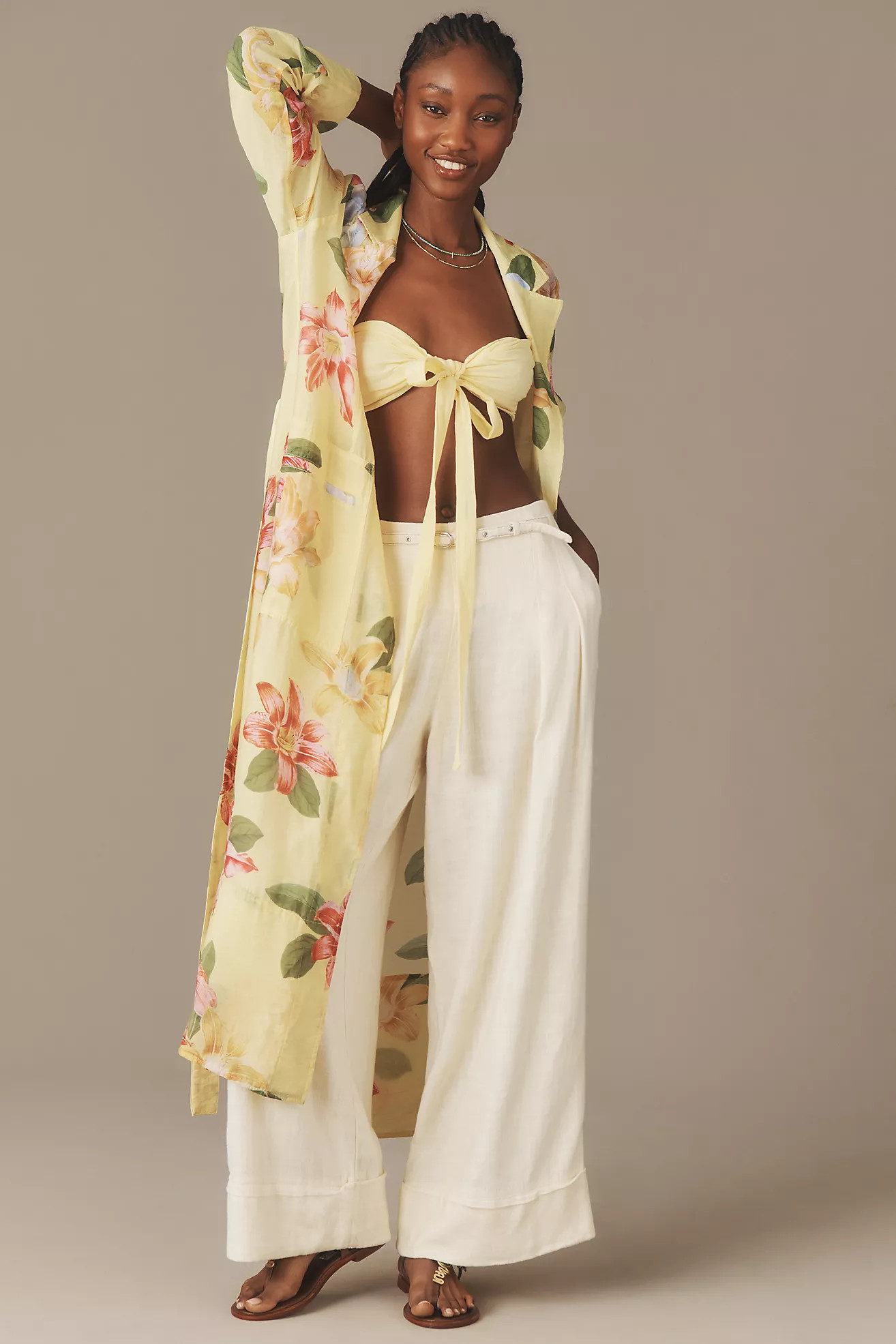 Maeve Sheer Printed Trench Coat | Anthropologie (US)