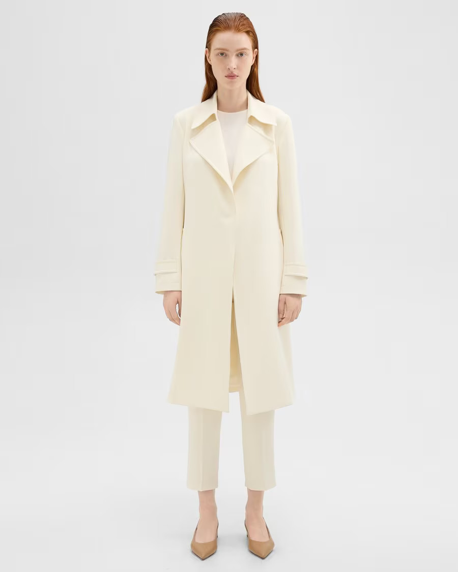 Oaklane Trench Coat in Admiral Crepe | Theory