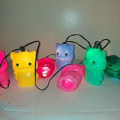 VINTAGE KITTY CAT BLOW MOLD STRING LIGHT COVERS RV CAMPER PATIO TIKI Christmas | eBay US