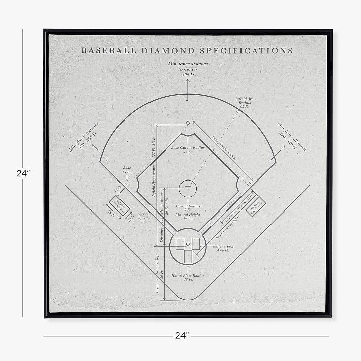 Baseball Vintage Framed Sports Art | Pottery Barn Teen