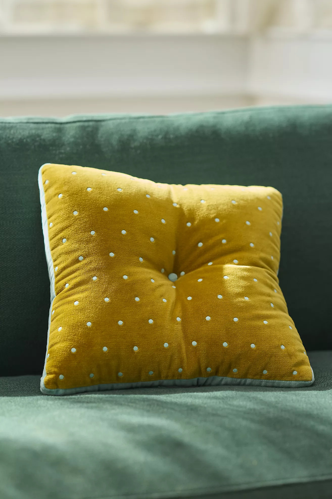 Trova Velvet Polka Dot Pillow | Anthropologie (US)