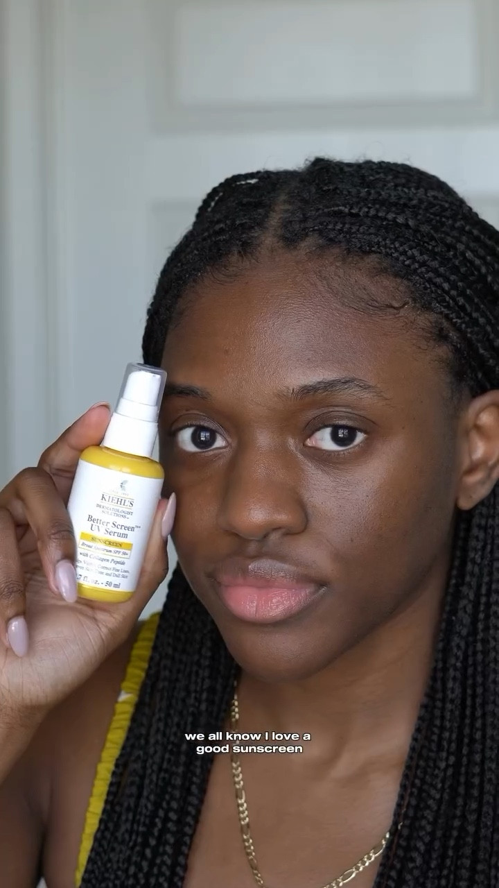 Sunscreen for dark skin ☀️ @kiehls

Trying Kiehl’s Better Screen UV Serum is a facial sunscreen with made with collagen peptides and SPF 50.

It has a lightweight, fragrance-free cream consistency that blends easily into the skin. 

Let me know what you think, did this sunscreen past this white cast proof test? 👀 

*gifted with no obligation to post 

#skincare #beautyreel #beautyinfluencer #sunscreen #dallasinfluencer #spf50 #uvprotection #everydayskincare #blackgirlskincare #blackgirlsunscreen #skincarereels #morningskincare #morningroutine 

sunscreen for oily skin, beauty, beauty routine, skincare routine, lifestyle looks inspo, skincare tutorial, spf sunscreen, morning skincare