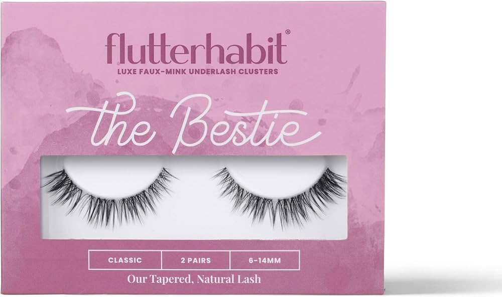 FlutterHabit The Bestie Lashes, 2 Sets of Eyelashes, DIY Lash Extensions, Up to 10 Day Lash Wear,... | Amazon (US)