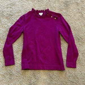 J. Crew Factory Purple Ruffle Neck Sweater | Poshmark