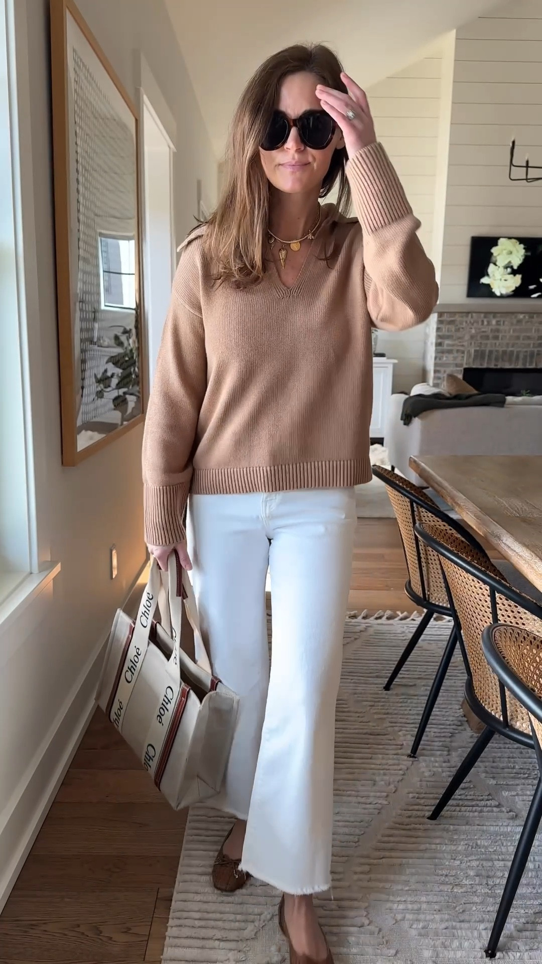 Sweater runs big, size XS
Jeans size 25
Shoes true to size 

#LTKSeasonal #LTKWatchNow #LTKOver40