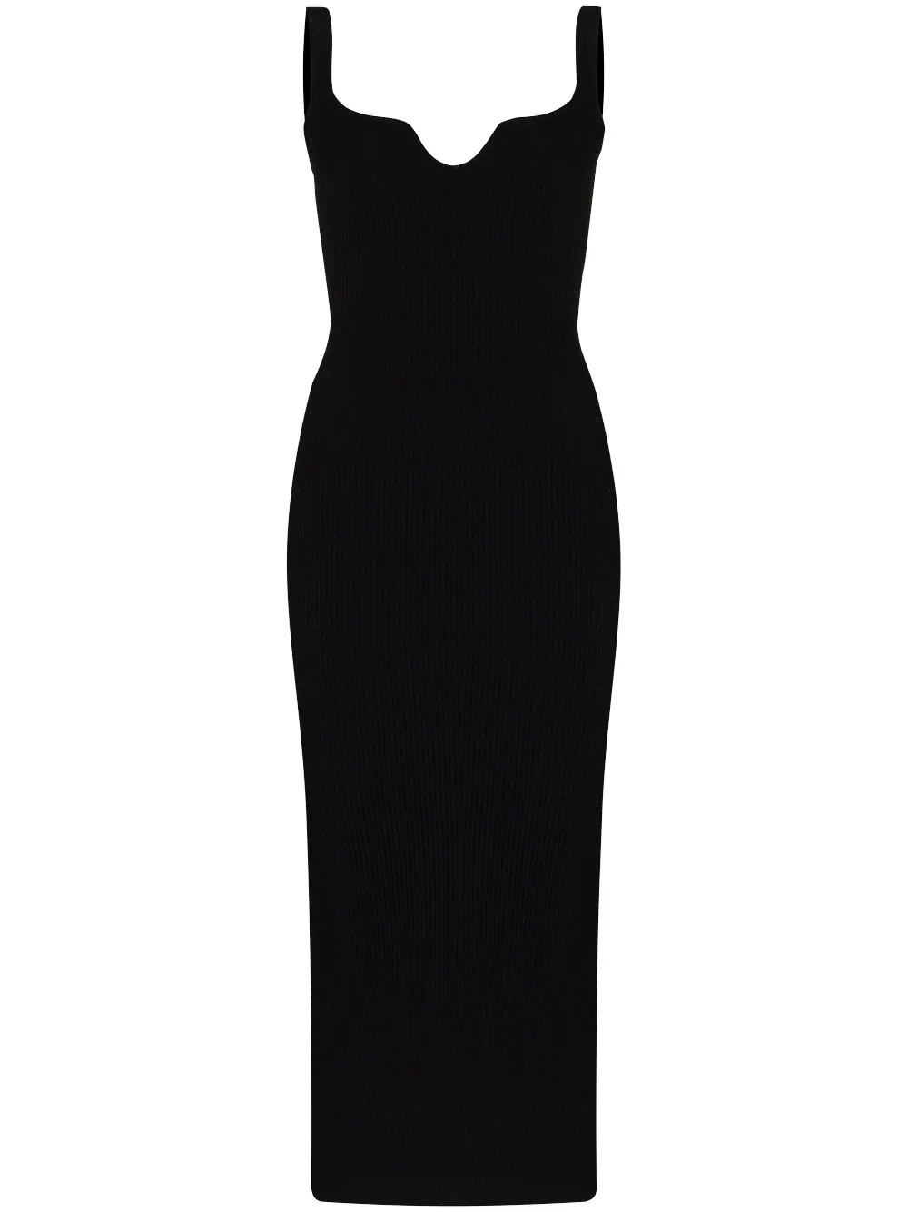Nina sweetheart rib-knit midi dress | Farfetch Global