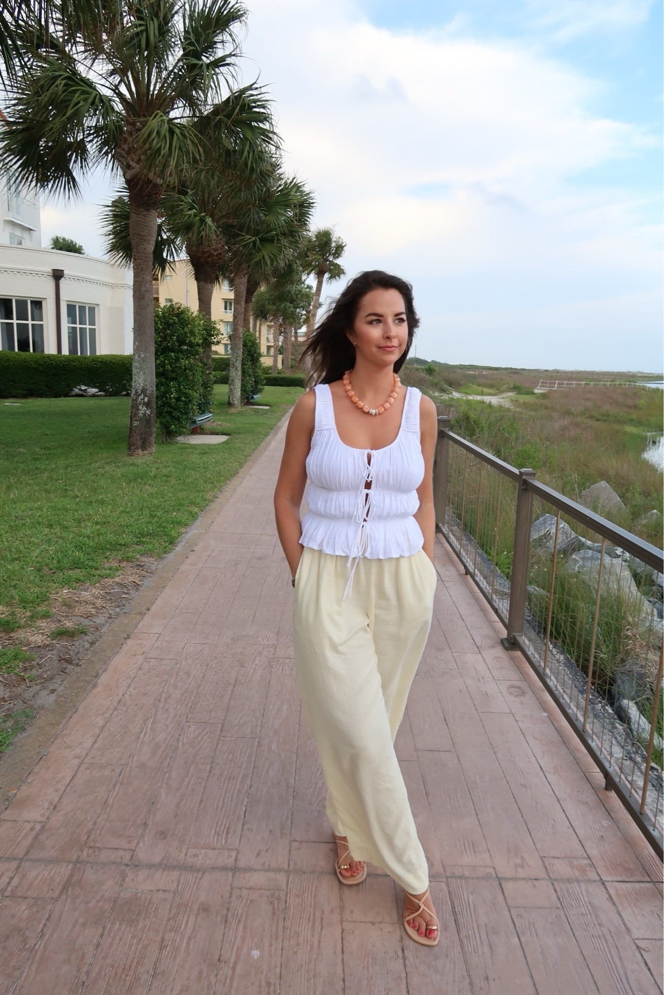 My go to summer uniform - linen pants, cute top, strappy sandals 

Necklace is from Salted Gem!

Abercrombie, old navy, beaded jewelry, chunky necklace, vacation outfit, beach, resort wear

#LTKootd