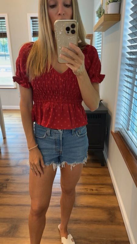 Amazon fashion , amazon summer tops , red top, Memorial Day outfit , Fourth of July outfit , Levi’s shorts 

#LTKStyleTip #LTKSeasonal #LTKFindsUnder50