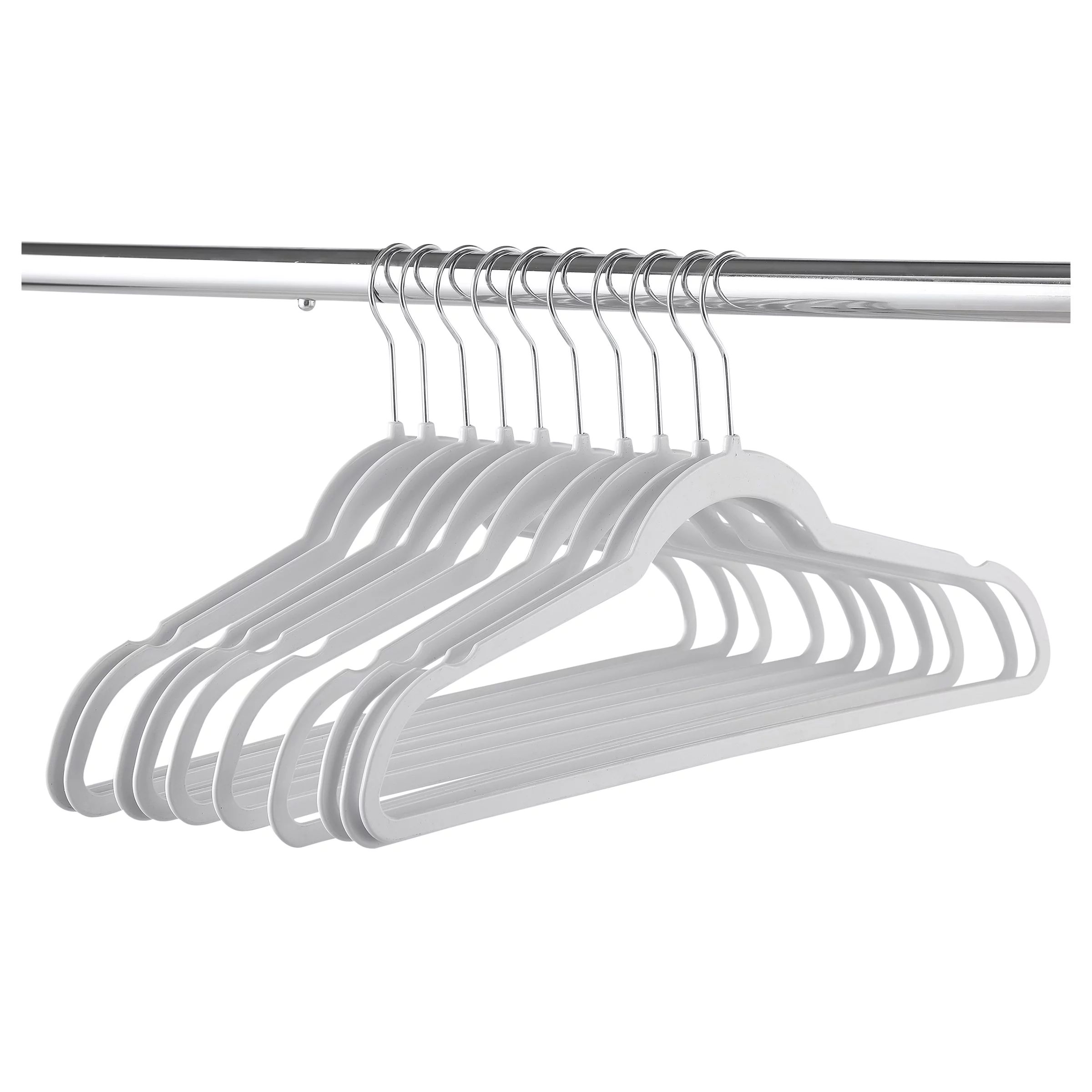 Mainstays Plastic Slimline Shirt Hangers, 10 Pack, White | Walmart (US)