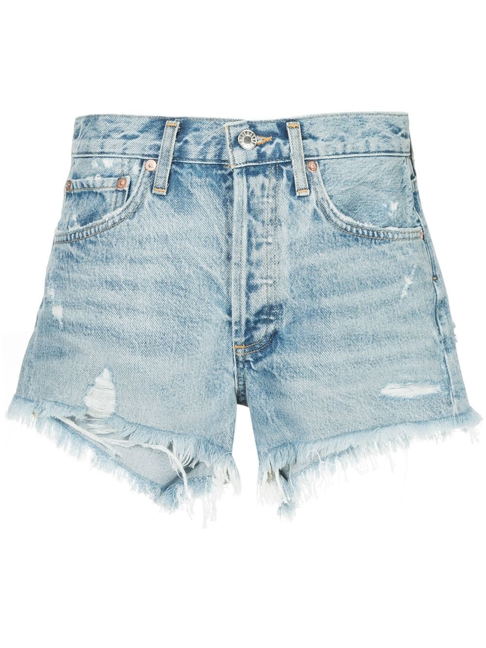 Agolde Parker distressed denim shorts - Blue | FarFetch US