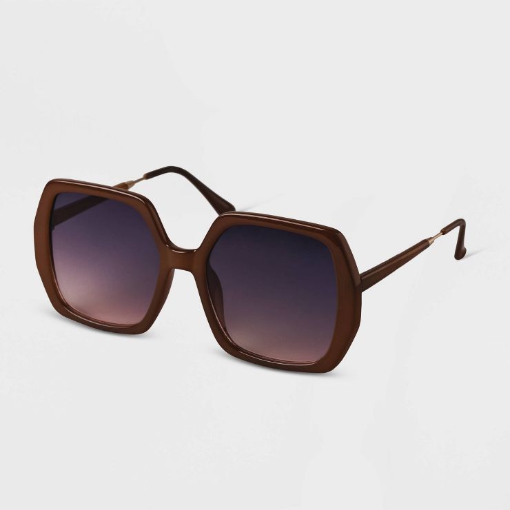 Women's Oversized Square Sunglasses - A New Day™ | Target