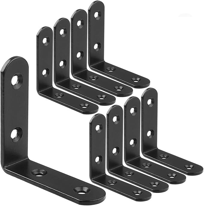 20 PCS Black L Brackets, Stainless Steel 80MM X 80MM X 20MM Heavy Duty Corner Braces for Shelves,... | Amazon (US)