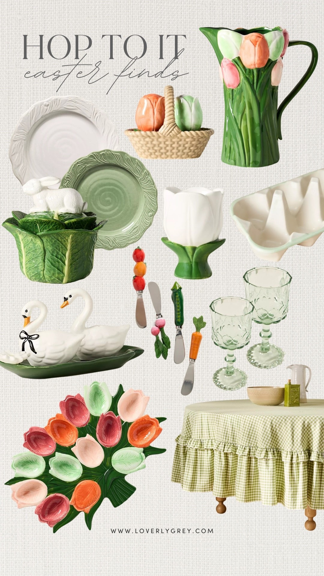 Easter finds from Anthropologie that I’m loving! The deviled egg tulip plate is such a standout piece from their new collection! I also love the salt & pepper shaker, charcuterie knives, and gingham table cloth! 

#LTKHome #LTKSeasonal