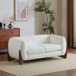 Alma Upholstered Boucle Loveseat by Christopher Knight Home - Bed Bath & Beyond - 41495613 | Bed Bath & Beyond