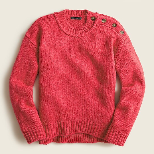 Button-shoulder crewneck sweater | J. Crew US