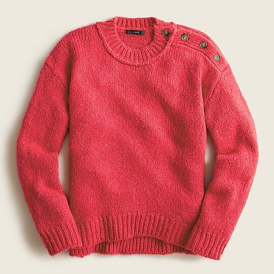 Button-shoulder crewneck sweater | J.Crew US