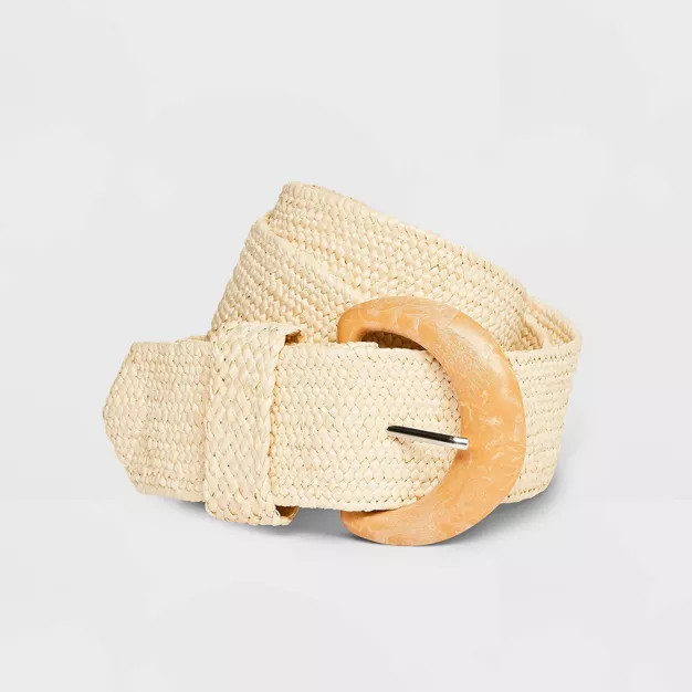 Women's Woven Buckle Belt - Universal Thread™ Tan | Target