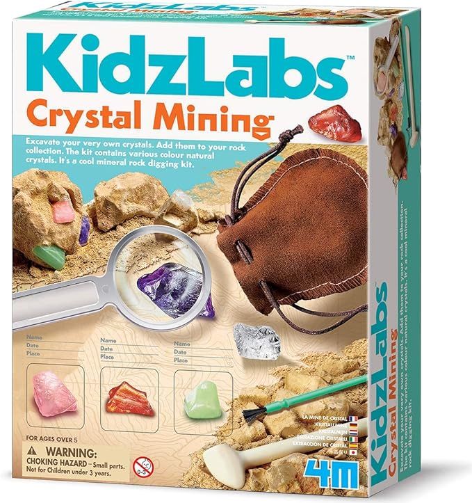 4M Kidzlabs Crystal Mining Kit - DIY Geology Science Dig Excavate Gemstones Minerals - STEM Toys ... | Amazon (US)