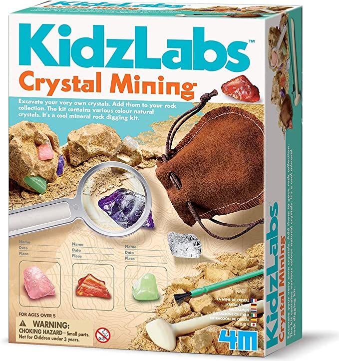 4M Kidzlabs Crystal Mining Kit - DIY Geology Science Dig Excavate Gemstones Minerals - STEM Toys ... | Amazon (US)
