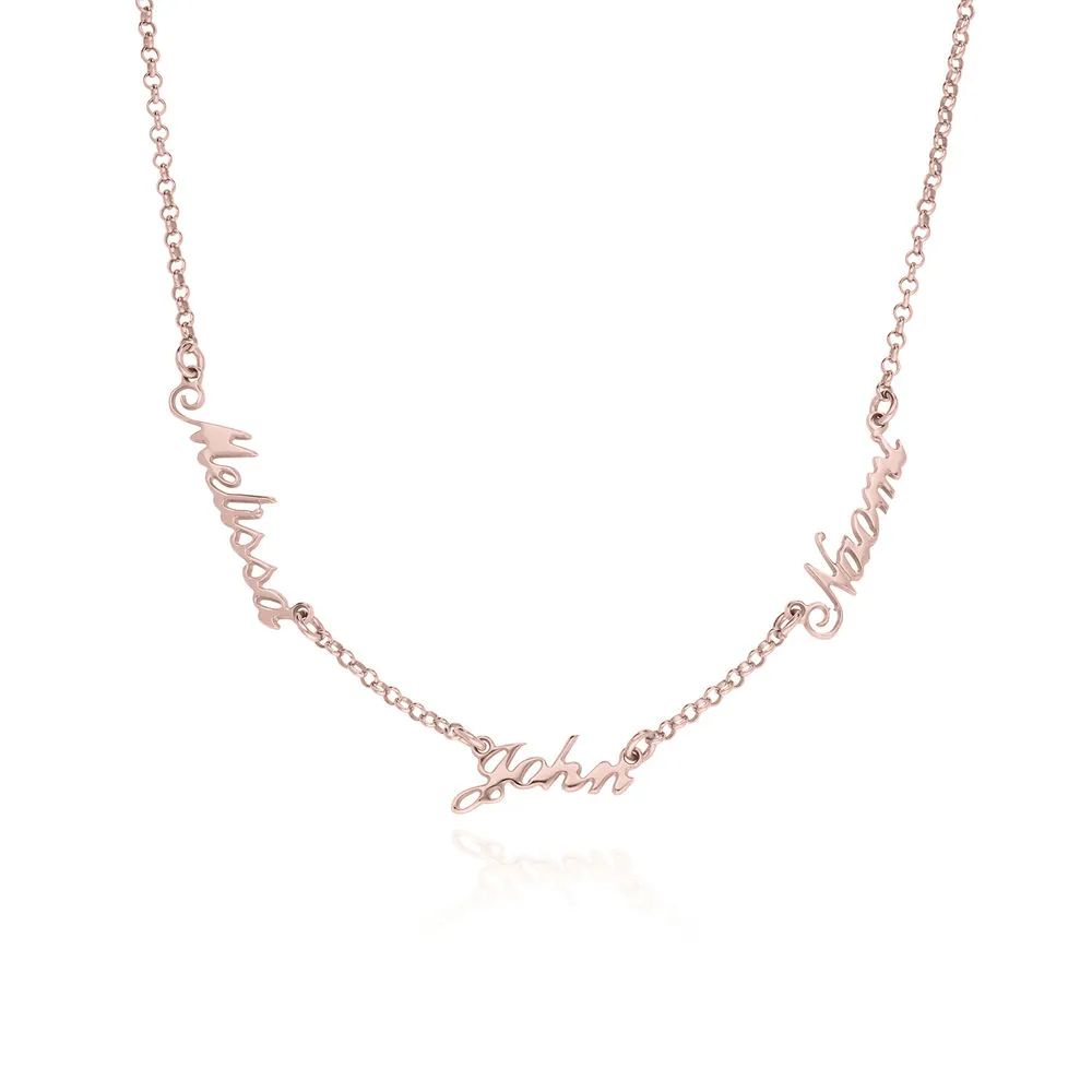 Heritage Multiple Name  Necklace in Rose Gold Plating | MYKA