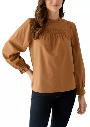 Women's Long Sleeve Ruffle Cinch Top | Belk
